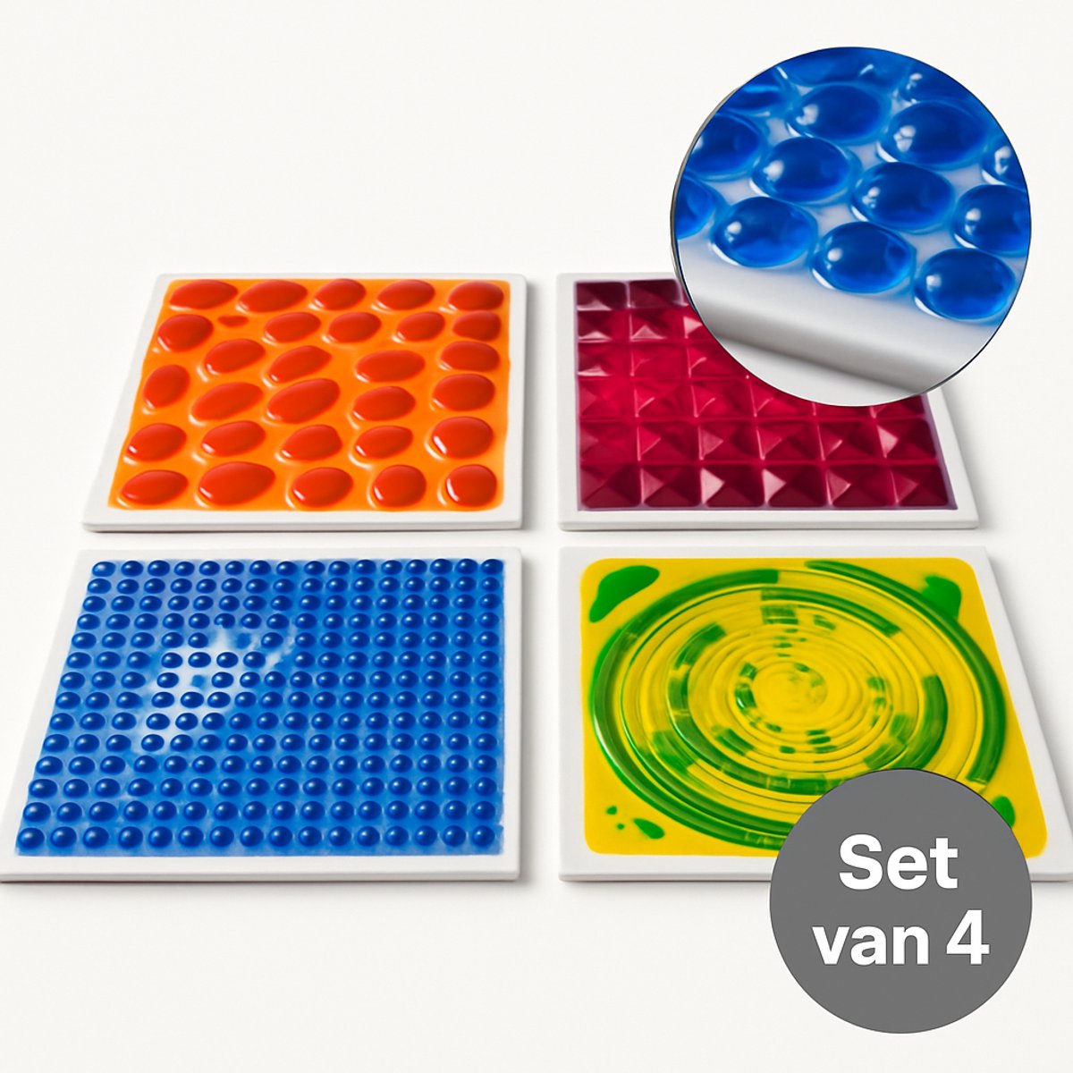Sensorisch Speelgoed voor Baby’s & Peuters | Set van 4 Sensorische Vloertegels | Montessori Educatief Speelgoed | Stimuleert Motoriek & Zintuiglijke Ontwikkeling | Nunu’s®